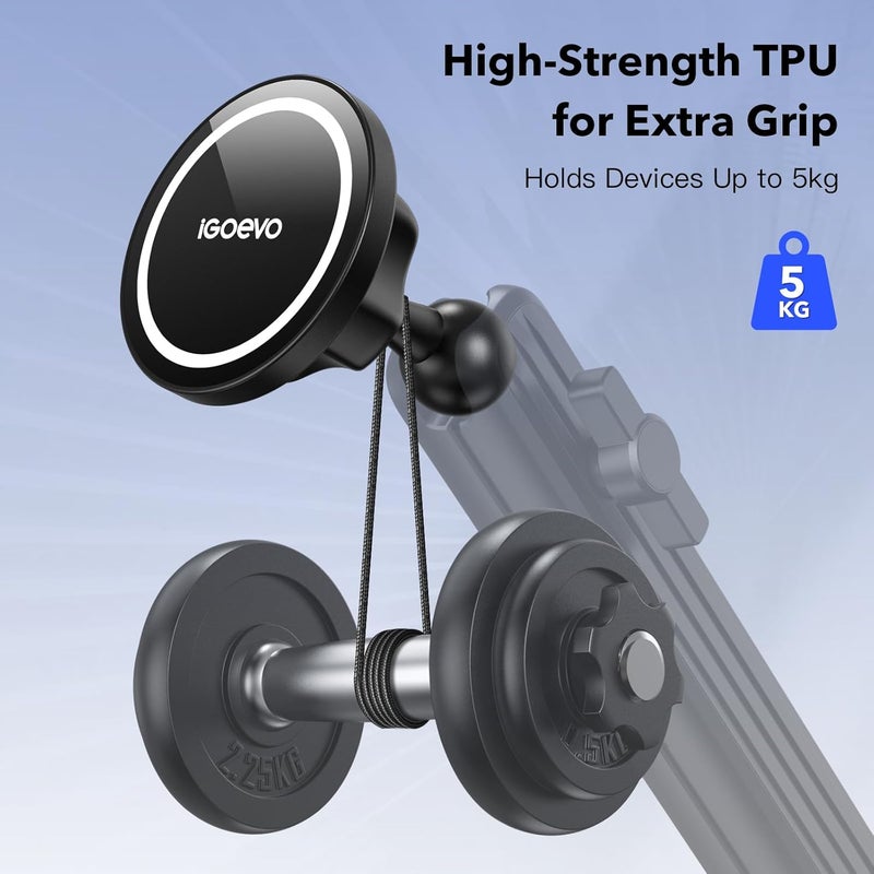 iGoevo Magnetic Phone Mount with 20mm Ball Base – Ultra-Stable Anti-Slip Magnetic Holder, Compatible with Tackform, Bulletpoint, Elgato 20mm Mounting Systems - Image 5